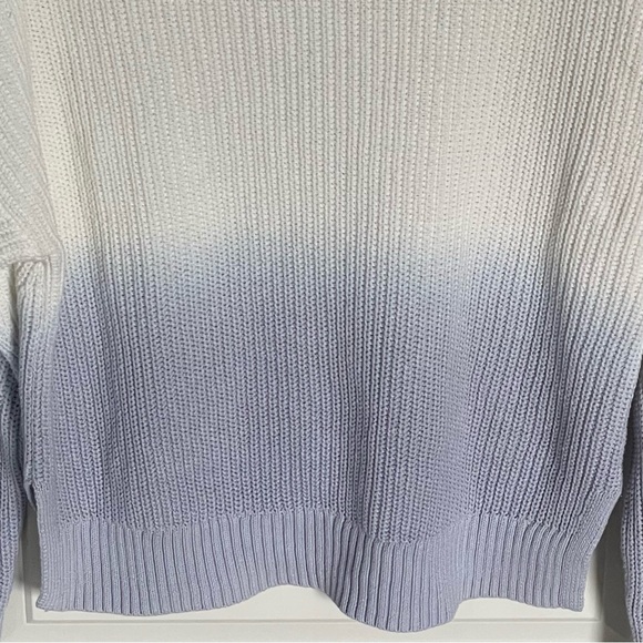Ann Taylor dip dye ombré crewneck Sweater white blue 35811 - Picture 10 of 14